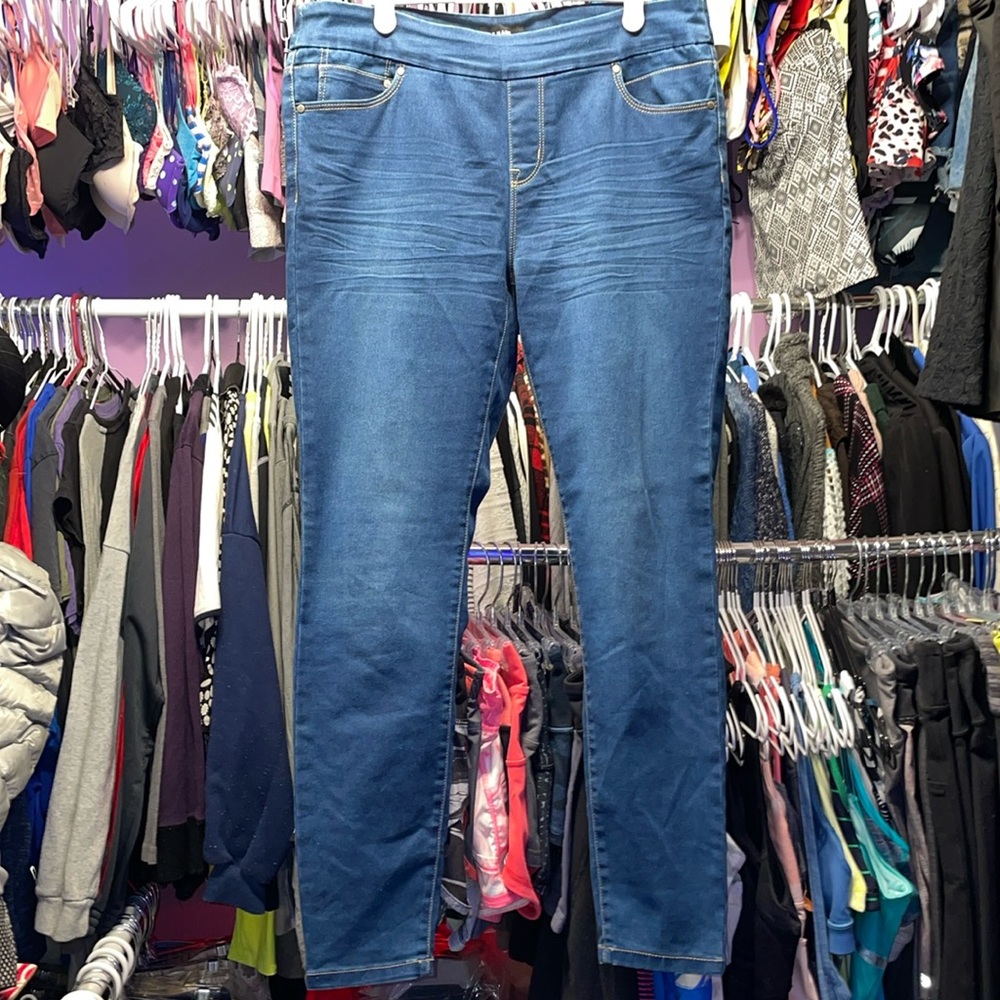 R JEANS faux jeans denim look stretchy size 31 petite perfect shape
